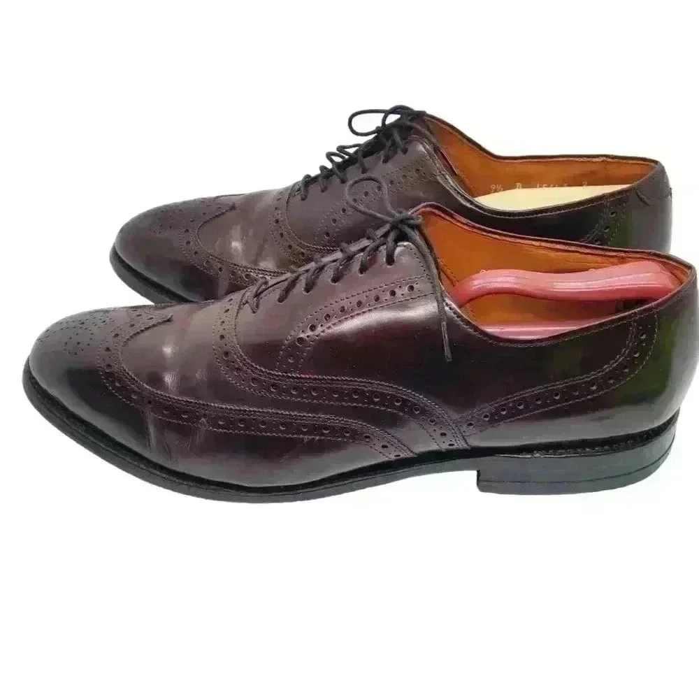 Men's ALLEN EDMONDS Chester Burgundy Wing Tip Dress Shoes Size 9.5 D